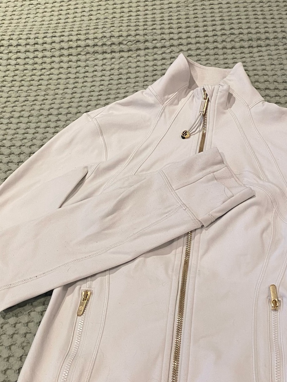 lululemon athletica cream shade Utility Jacket with Gold Hardware
